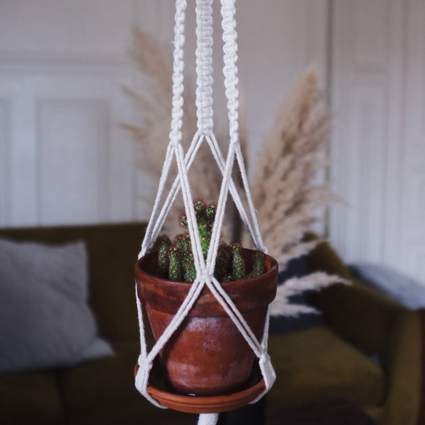 Suspension pour Plante en Macramé || Noeud plat