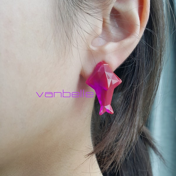 Gekko clip on Non piercing chunky earring  Valorant handmade fanmade