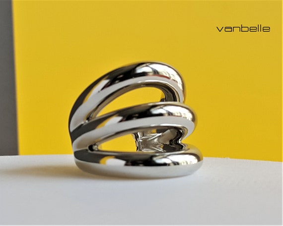 Anillos concéntricos Orejera perforante Etsy España