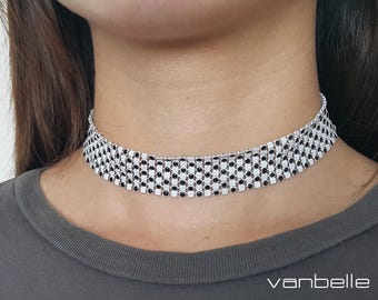 F1 inspired checkered flag choker