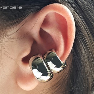 Non piercing 10mm wide chunky ear cuff in 9 and 12 mm earrings
