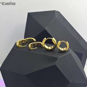 High polish or plated gold / black Stainless Steel  Hoop Ear Helix Hoop Huggies Piercing