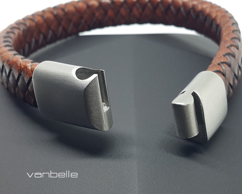 Genuine Leather Bracelet for Men with Stainless Etsy