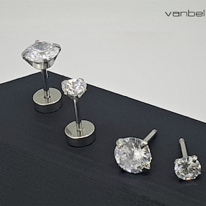 Crystal Stud Earrings  Stainless Steel post and Screw-back