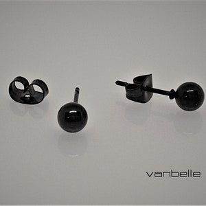 5mm black plated stainless steel ball stud with push back