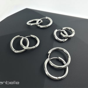 High Polish Stainless Hoop Earrings-Hoop sizes 10mm, 12 mm , 14 mm, 16 mm