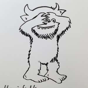 Maurice Sendak &#39;Where the Wild Things Are&#39; Signed Ink Drawing