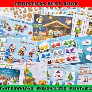 Christmas Busy Book Printable, Busy Binder for Toddlers, Christmas Busy Binder, Learning Binder, Preschool Busy Book, Christmas printable