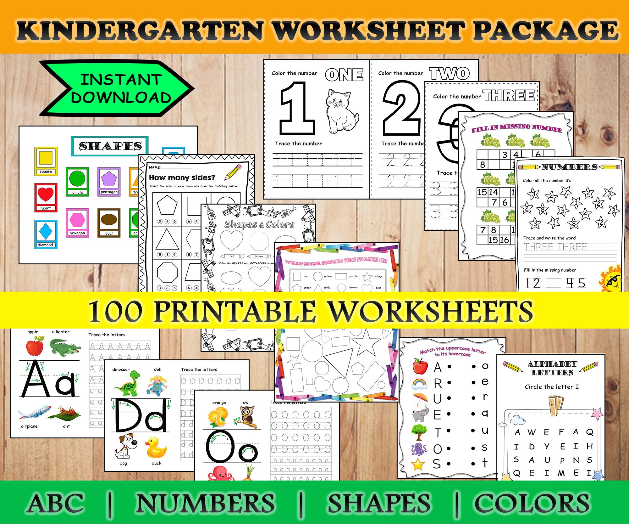 Printable Kindergarten Worksheets Alphabet Tracing Preschool | Etsy Ireland