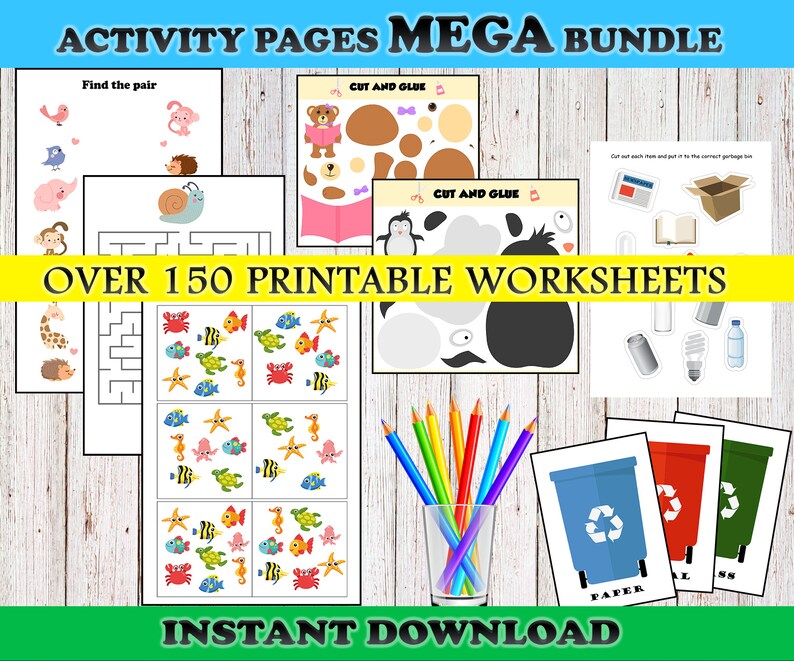 Toddler busy book PRINTABLE Activity Sheets Preschool workbook | Etsy