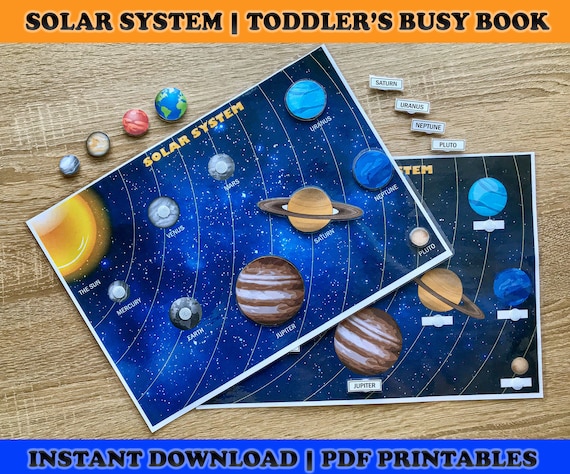 SOLAR SYSTEM PRINTABLE worksheet Busy Book Pages Science | Etsy