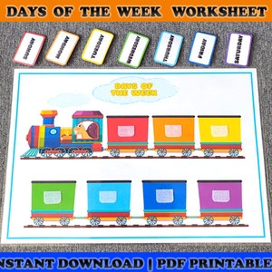 Tage der Woche druckbare, druckbare Arbeitsblätter Set, passende Aktivitäten, Homeschool, Kleinkind Lernmappe, Kindertagesstätte lernen