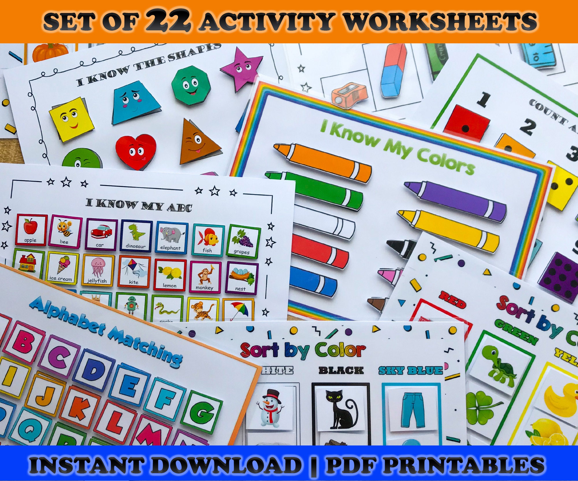 Busy Book Printable Worksheets Set Matching Activities Etsy