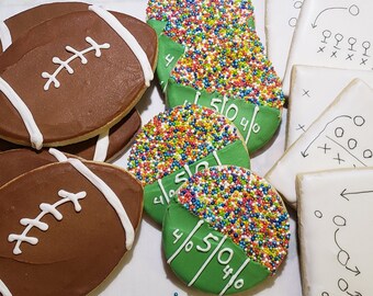 Football Decorated Sugar Cookies