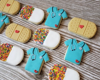 Mini Nurse/Dr Decorated Sugar Cookies