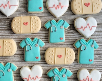 Mini Nurse/Dr Decorated Sugar Cookies