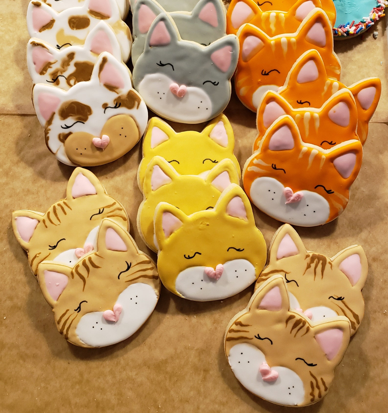 Cat Face Decorated Sugar Cookies - Etsy