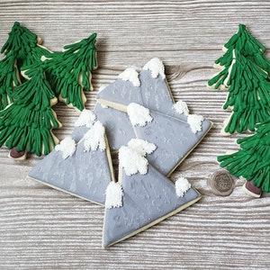 Mountains and Trees Decorated Sugar Cookies