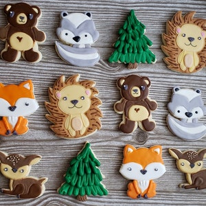 Woodland Animals Decorated Sugar Cookies (Set #2)