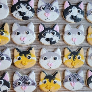 Cat Face Decorated Sugar Cookies