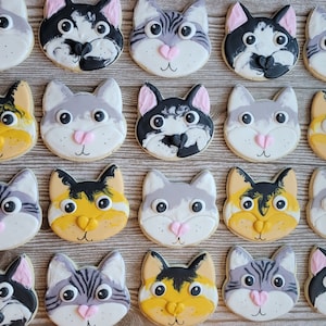 Cat Face Decorated Sugar Cookies