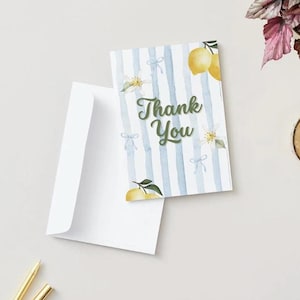 Aquarell Druck Grußkarte Geburtstag danke beste Freundin Obst mädchenhaft mit Umschlag 15x10cm Frauen Zitronen Natur niedlich Erwachsene gestreift