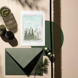 Watercolour print greeting card birthday thank you best friend guys manly mountains with envelope 6x4 inches man garden nature adults dad