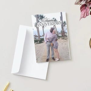 Personalisiertes Bild alles Gute zum Jubiläum Ehemann Frau benutzerdefinierte Foto Grußkarte Freund mit Umschlag 15x10cm