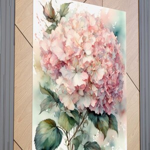 Pale Pink Hydrangea Watercolor Painting Floral Wall Art Flowers Artwork ...