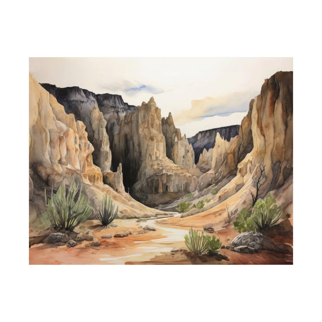 New Mexico Art Print Travel Poster Carlsbad Caverns Watercolor Print ...