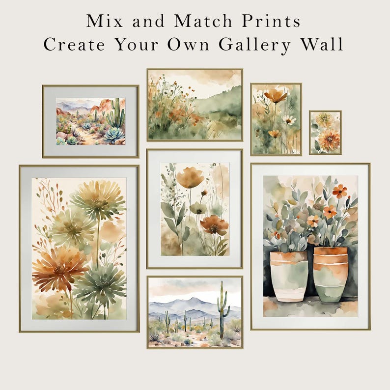 Desert Painting Arizona Watercolor Landscape Saguaro Desert Poster Arizona Wall Art image 3