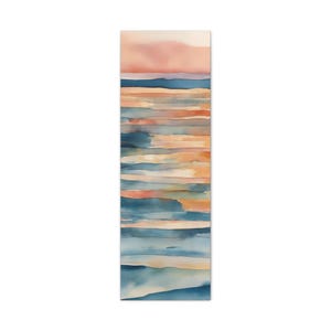 Abstract Sunset Long Narrow Canvas Art Print, Orange Reflections Tall Skinny Wall Art, Long and Thin Home Decor, Vertical Wall Art