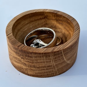 Jewelry Dish Solid Oak Wood Ring Dish Wedding Ring Holder image 3