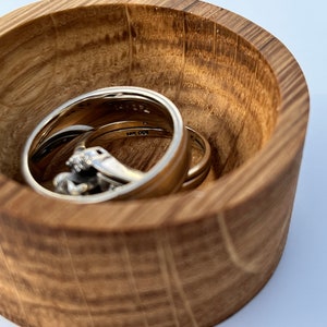 Jewelry Dish Solid Oak Wood Ring Dish Wedding Ring Holder image 1