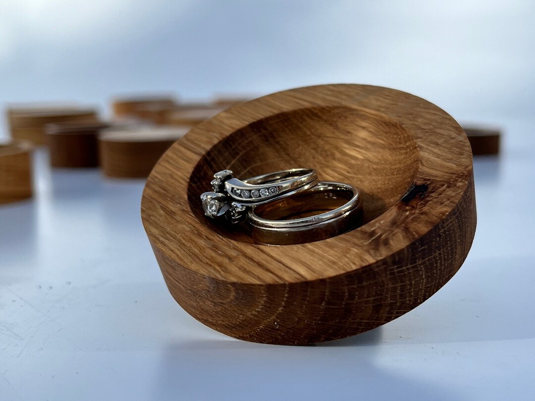 Jewelry Dish Solid Oak Wood Ring Dish Wedding Ring Holder Wooden