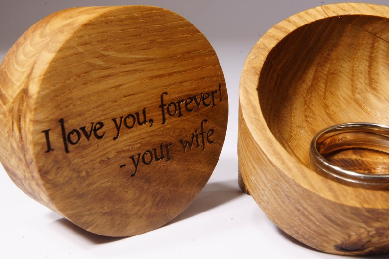 Oak Ring Dish Wooden Wedding Ring Holder Smooth Wood Jewelry image 1