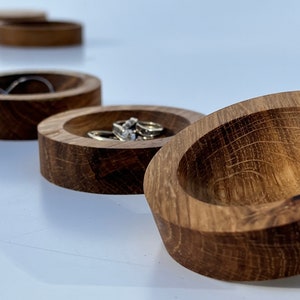 Jewelry Dish Solid Oak Wood Ring Dish Wedding Ring Holder image 2