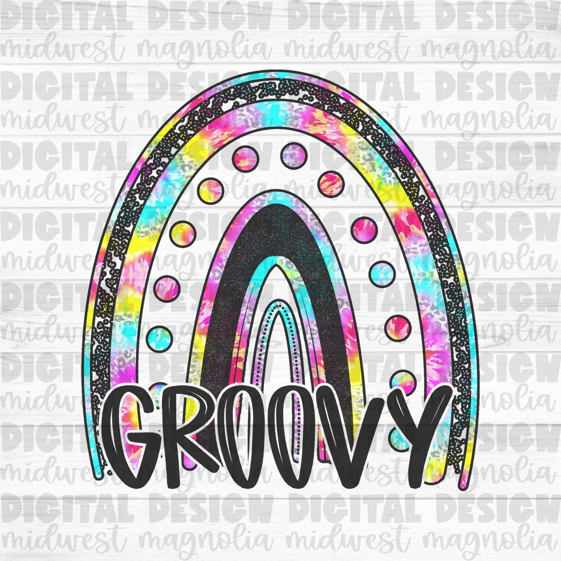 Groovy Rainbow Sublimation PNG PNG Digital Download Rainbow | Etsy