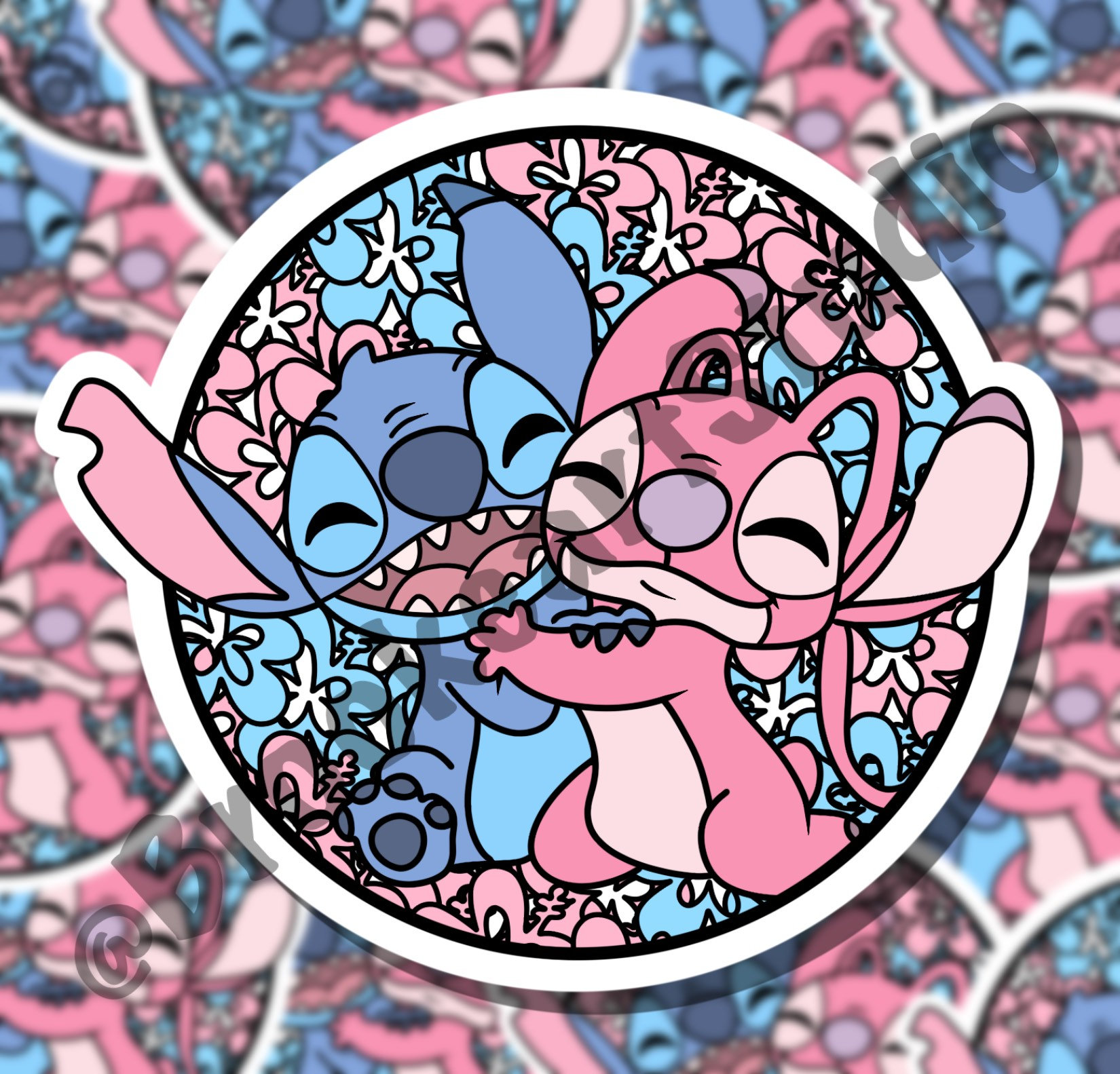 Disneys Lilo and Stitch Stitch and Angel Sticker - Etsy