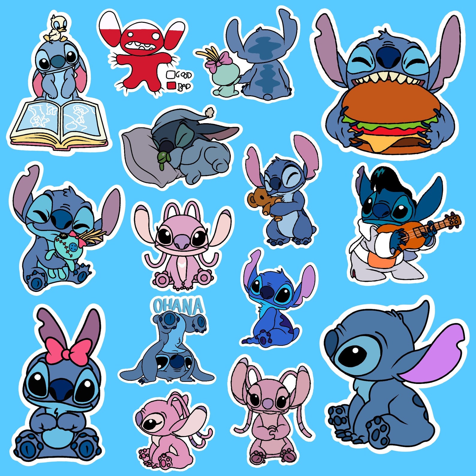 New Lilo And Stitch Mystery Disney Sticker Pack Adhesive Paper | Etsy