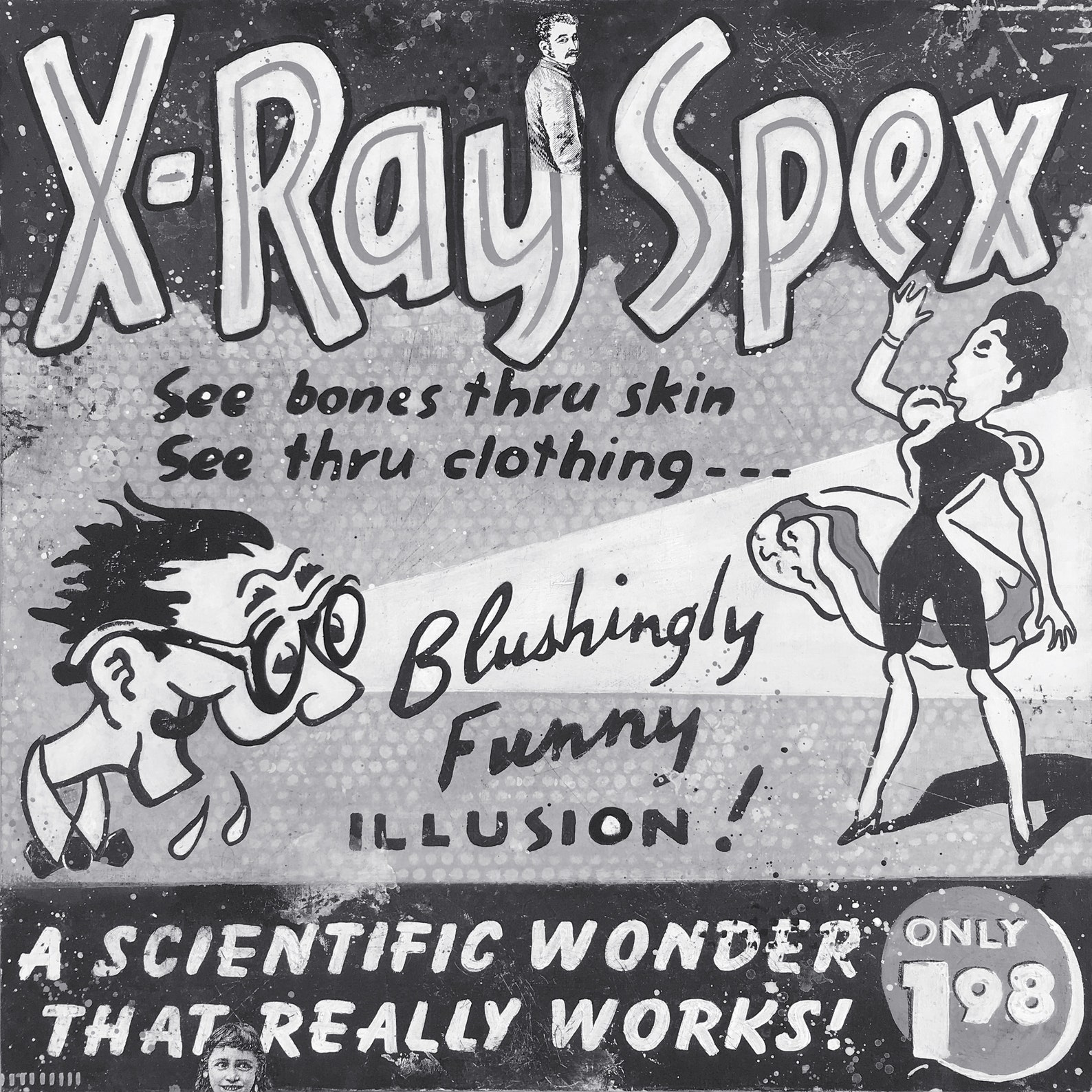 Original Painting 16x16 XRay Glasses Comic Etsy