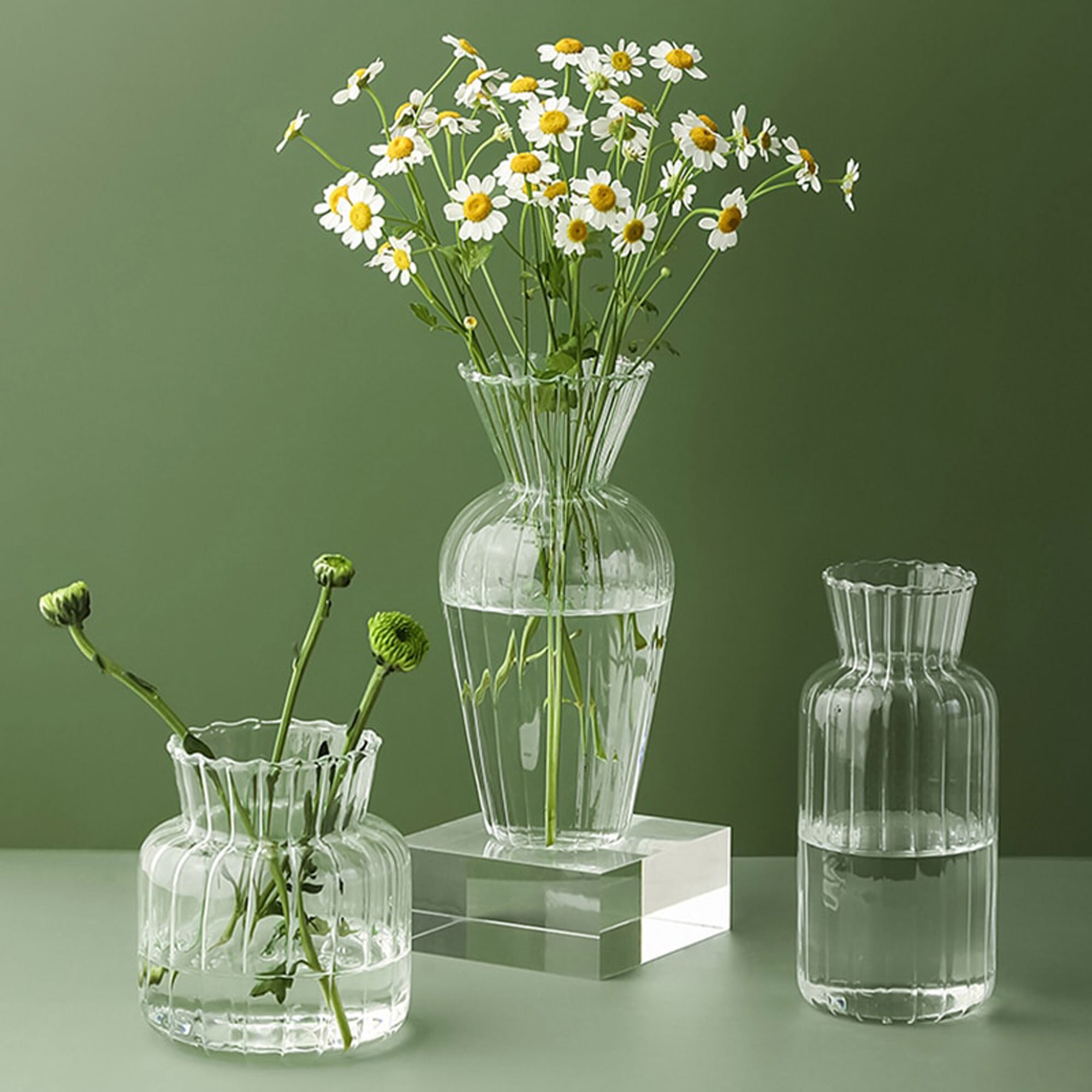 Set of 4 Pieces Nordic Minimalist Glass Vase Set Etsy