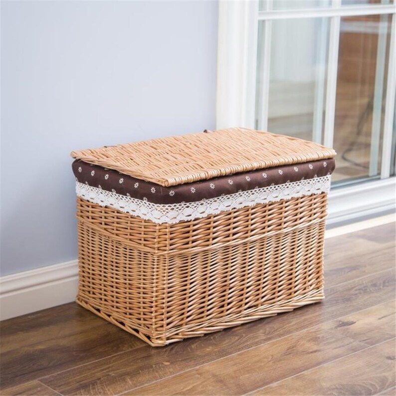Ecofriendly Large Laundry Storage Basket With LidDirty Etsy