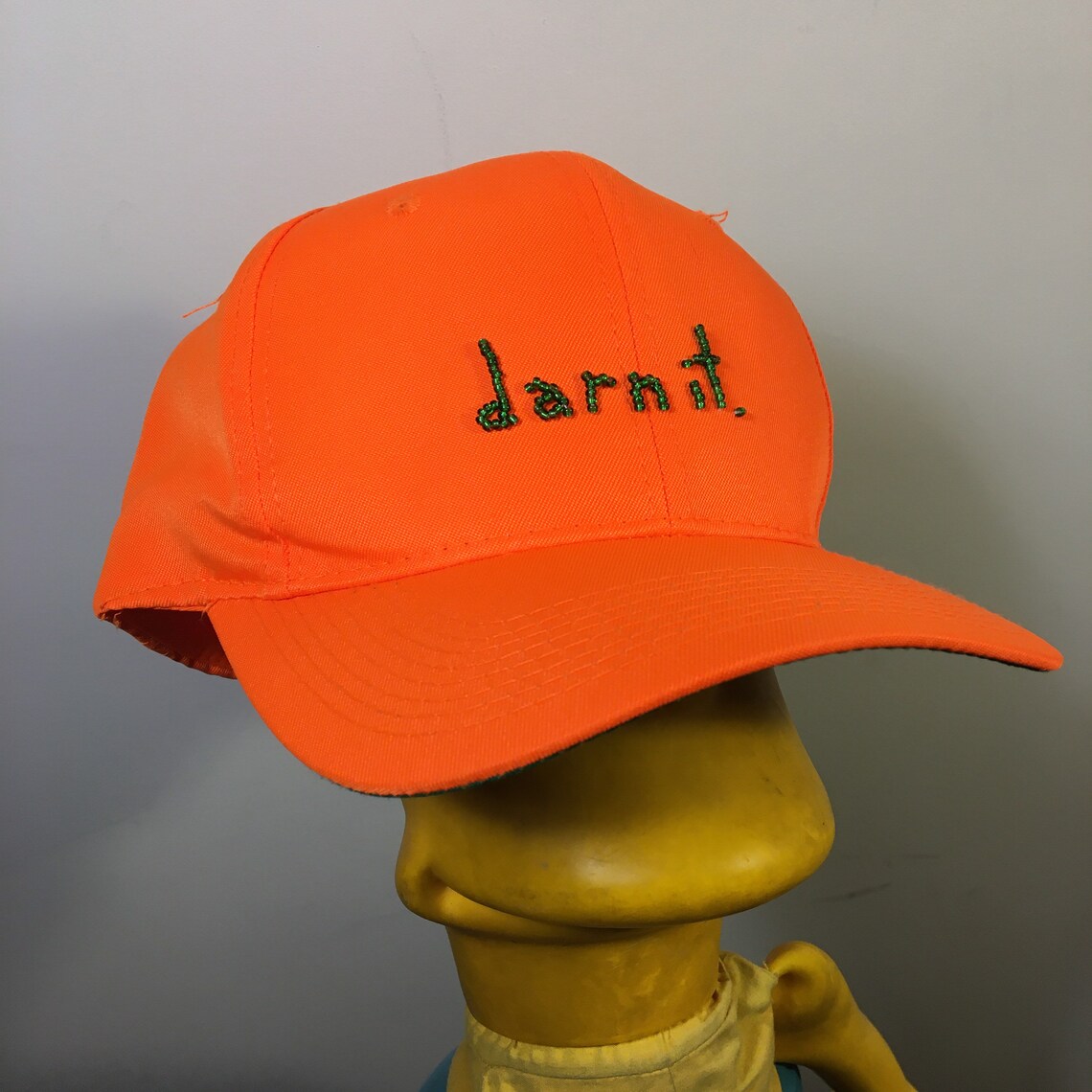 Blaze Orange Beaded Cap Etsy