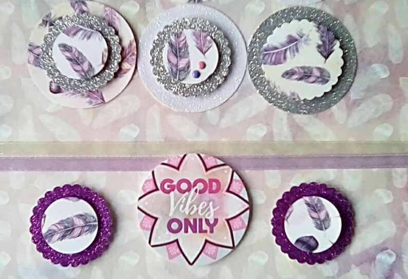 Purple Gift for her Pink Feather Box Frame Picture Glitter Feather Picture White