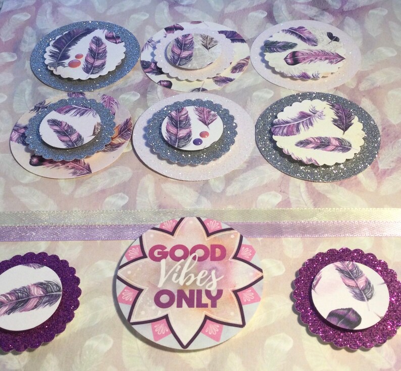 Purple Gift for her Pink Feather Box Frame Picture Glitter Feather Picture White