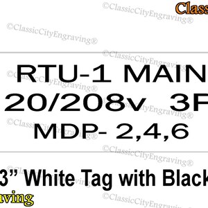 Electrical Labels and Tags Mechanical ID Panel Switch Plates Matte White Up to 3 Lines Laminated Acrylic Laser Engraved.