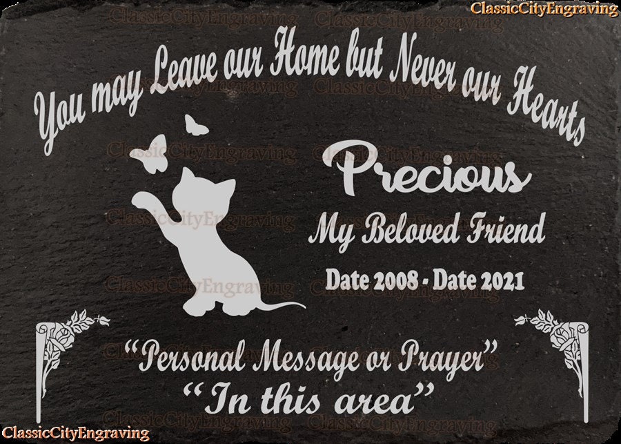 Pet Memorial Plaque for Cats or Kittens Laser Engraved SLATE Etsy