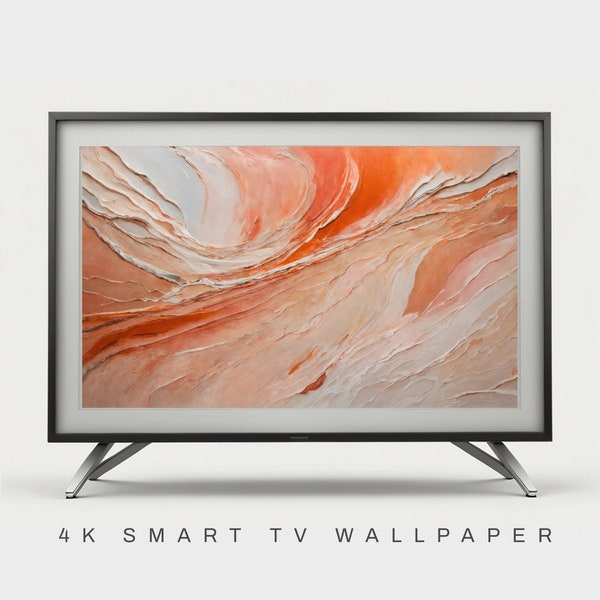 Abstract Marbled Art for Samsung Smart TV, Warm Tones, Digital Artwork, Modern Home Decor, Large Scale Wall Art