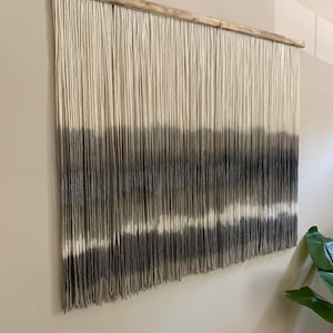 STORM | Moody grey tone pallet dip dye wall hanging art decor tapestry